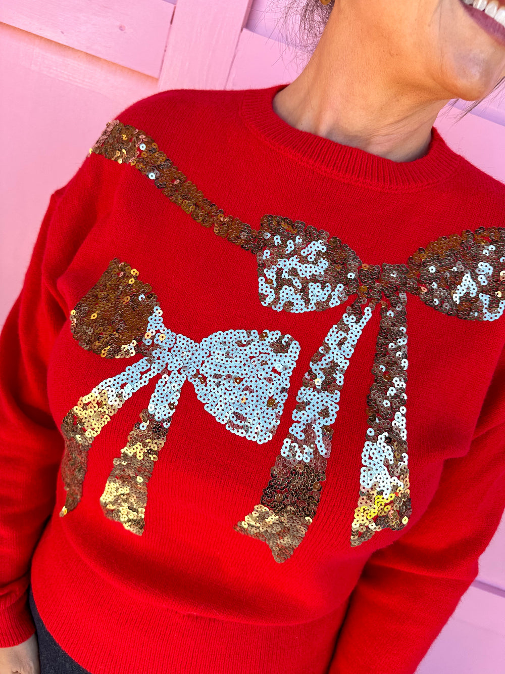 Glittery Grace Bow Top