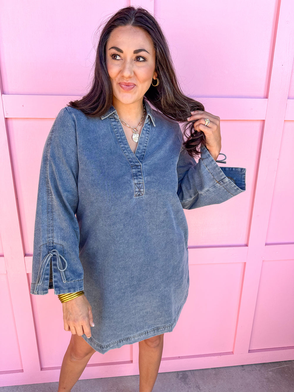 Dreamy Delight Dress - Denim