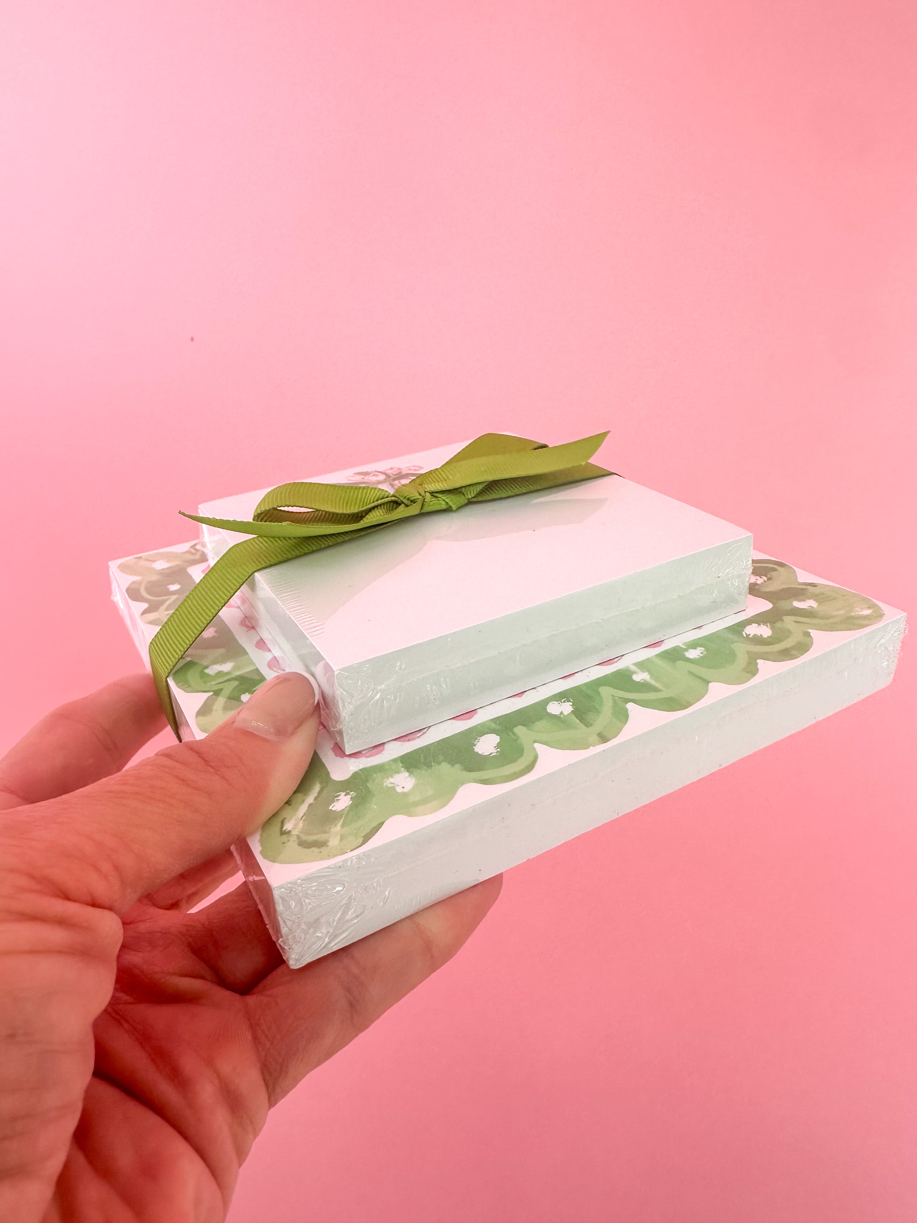 Rosanne Beck Notepad Duo Green Tulips Notepad Set of 2 Green Floral Square Notes Gift Boutique Jincy's Women's