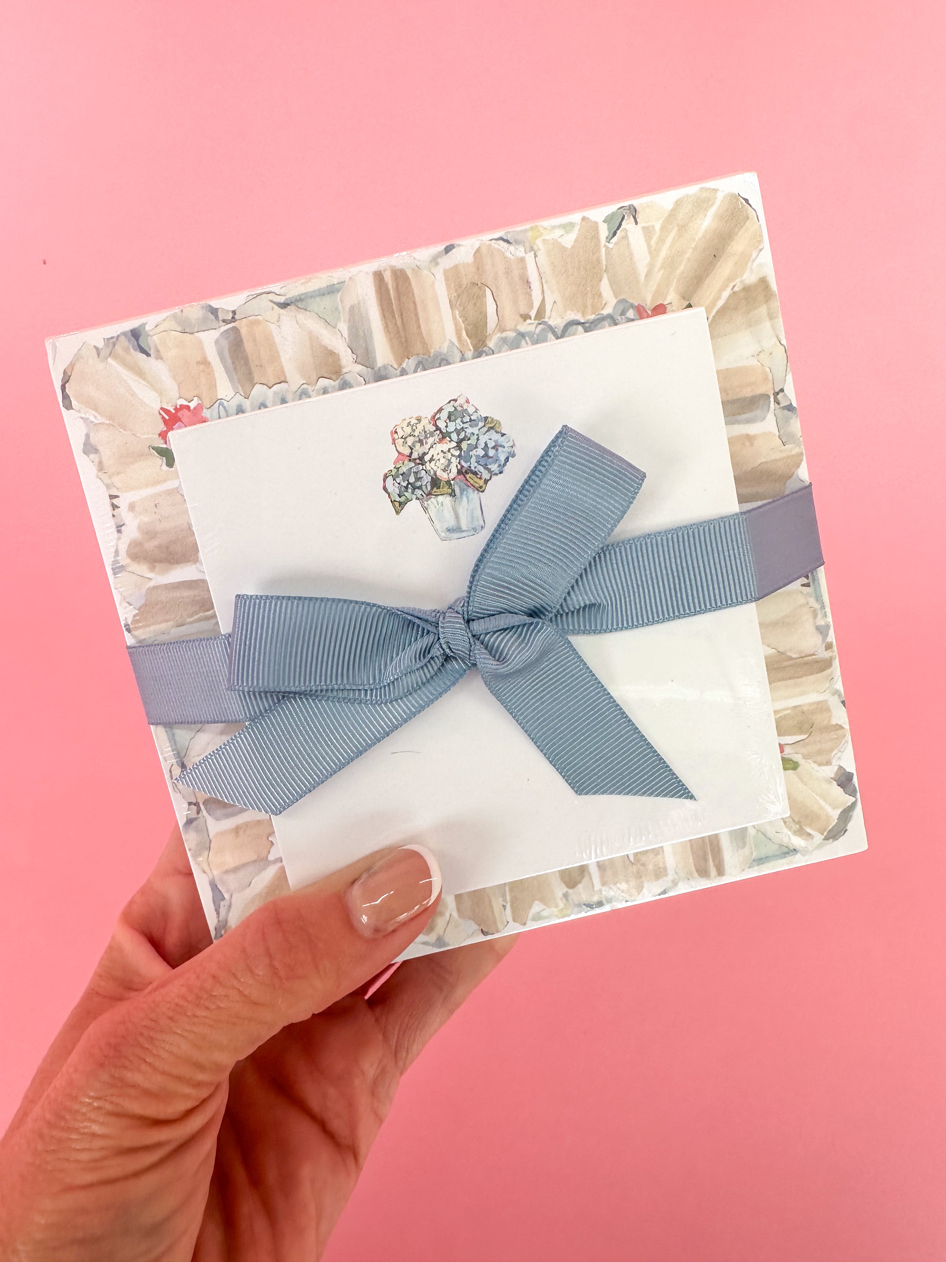 Rosanne Beck Notepad Duo Blue Hydrangea Notepad Set of 2 Blue Floral Square Notes Gift Boutique Jincy's Women's