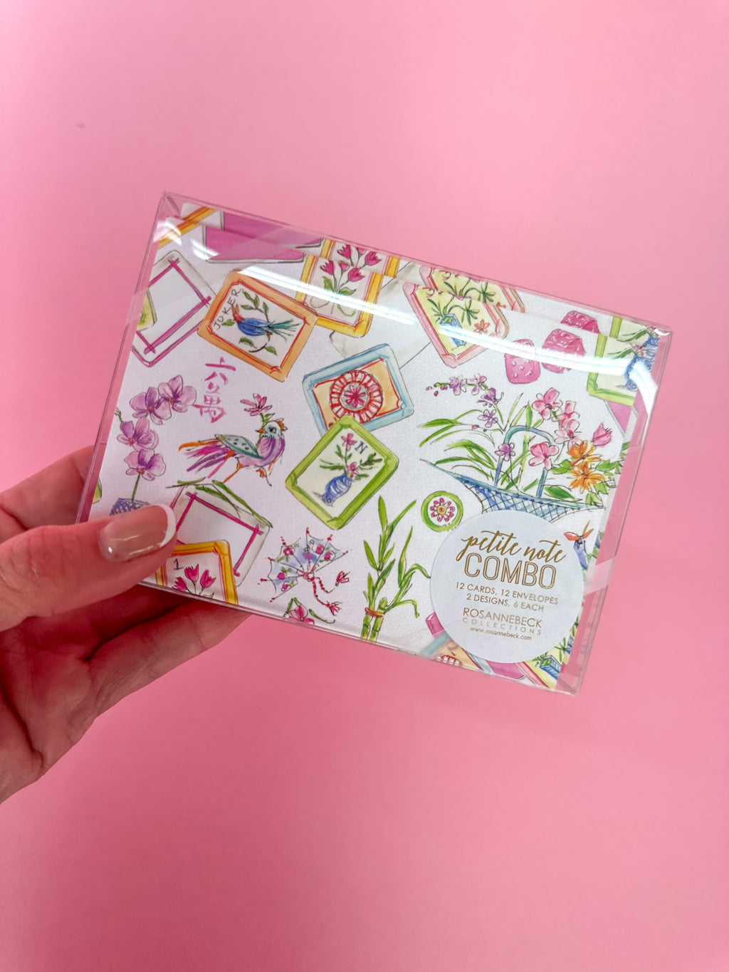 Rosanne Beck | Petite Note Combo - Pretty Mahjong Tiles with Flowers & Birds