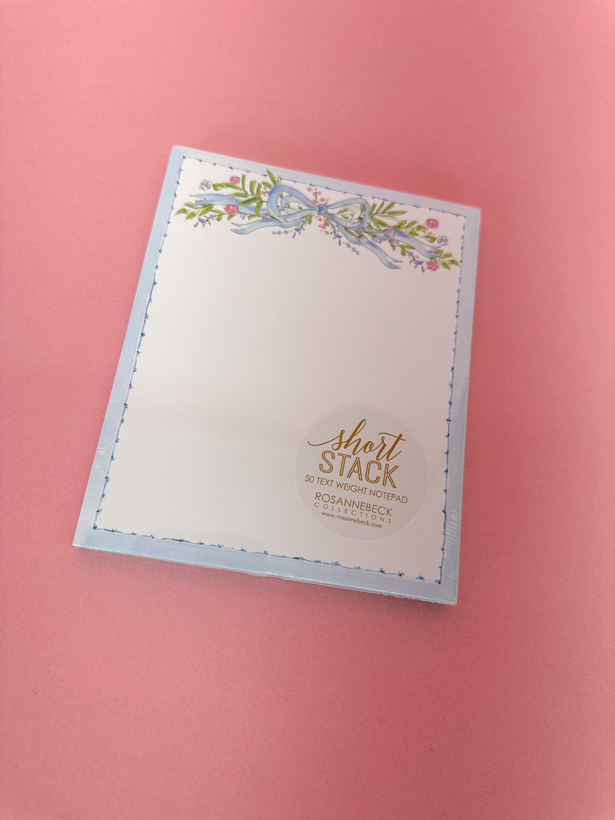 Rosanne Beck Short Stack Garden Party Blue Bow Women's Gift Notepad Notes Floral Blue Bow Dainty Jincy's Boutique 