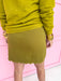 Jincy's Women's Boutique Winter Styles Plus Size chartreuse scallop hem skort