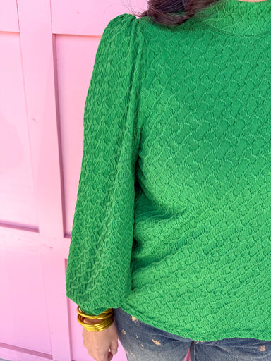 Jincy's Women's Boutique Winter Styles Plus Size Green Mock Neck Top