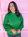 Jincy's Women's Boutique Winter Styles Plus Size Green Mock Neck Top