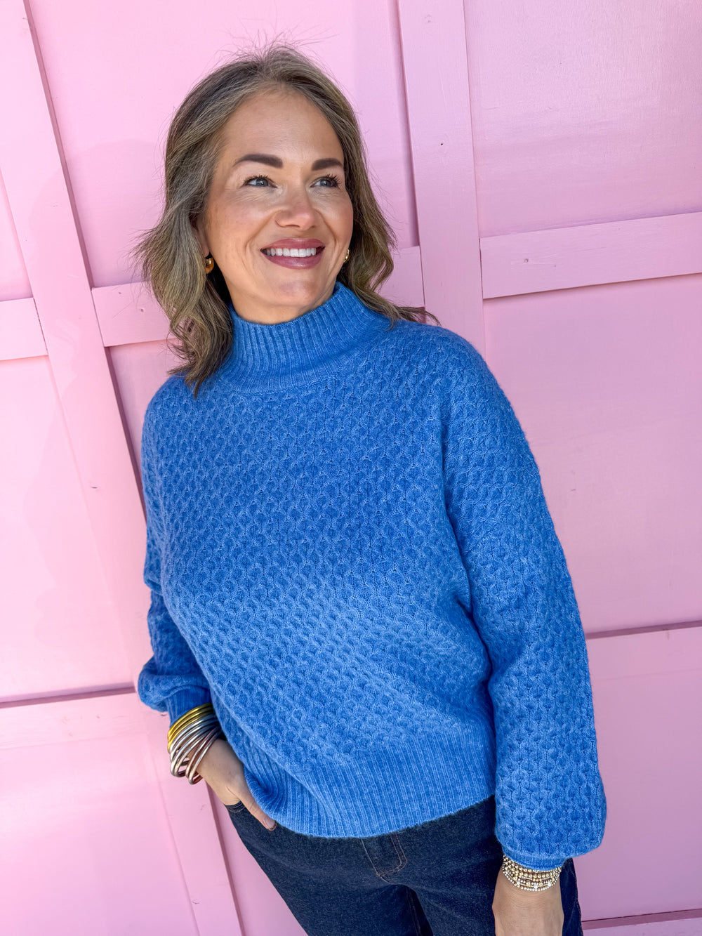 Jincy's Women's Boutique Winter Styles Plus Size Blue Sweater