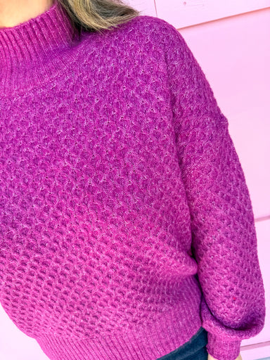 Jincy's Women's Boutique Winter Styles Plus Size Berry mock neck sweater