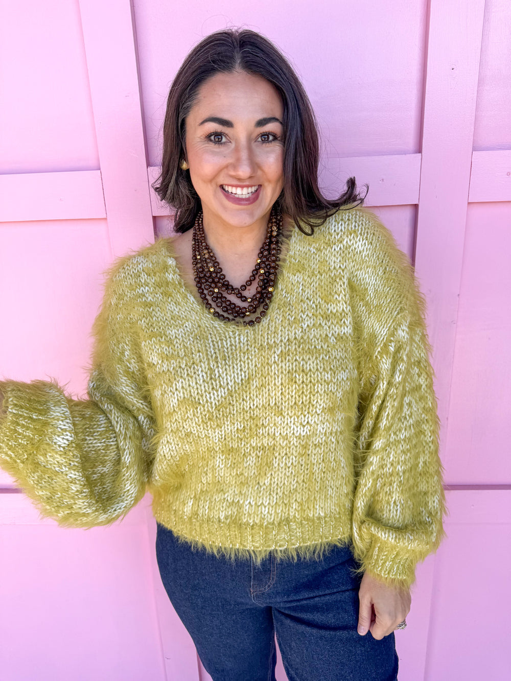 Jincy's Women's Boutique Winter Styles Plus Size chartreuse sweater