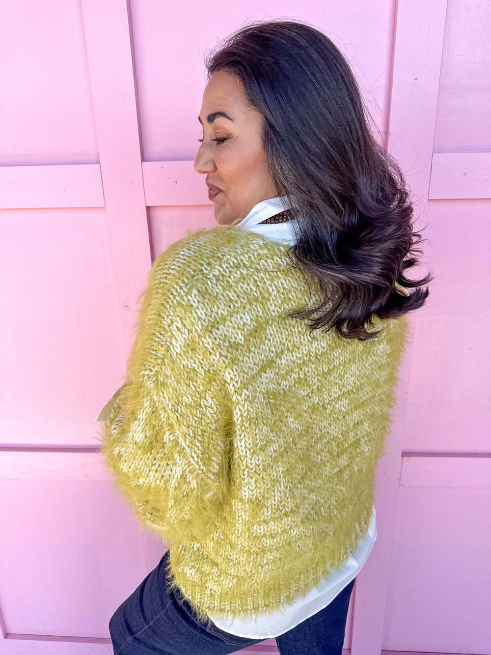 Jincy's Women's Boutique Winter Styles Plus Size chartreuse sweater