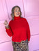 Jincy's Women's Boutique Winter Styles Plus Size Red Mock Neck Sweater