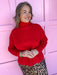 Jincy's Women's Boutique Winter Styles Plus Size Red Mock Neck Sweater