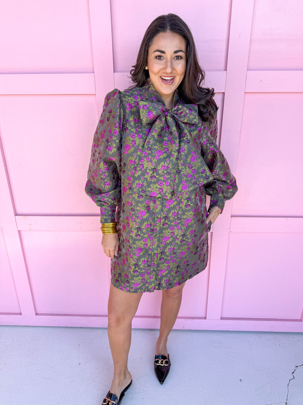 Jincy's Women's Boutique Winter Styles Plus Size fuchsia floral dress