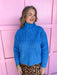 Jincy's Women's Boutique Winter Styles Plus Size Blue Mock Neck Sweater