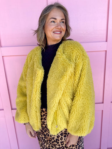 womens boutique jacket fuzzy snap closure has pockets jincy's