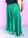 womens boutique satin skirt green pleats jincy's