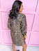 womens boutique leopard dress mini length pockets black stripe button up jincy's