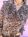 Jincy's Women's Boutique Thanksgiving & Fall Styles Brown Leopard Zebra Print Top
