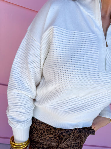 Jincy's Women's Boutique Thanksgiving & Fall Styles White Quarter Zip