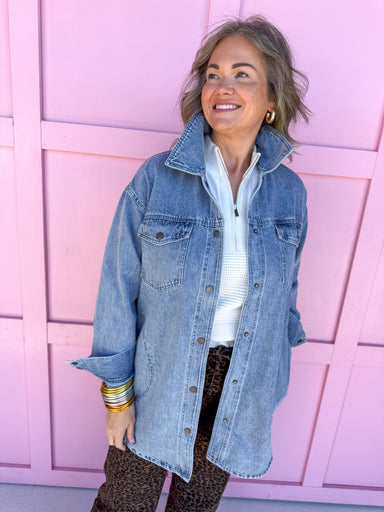 Jincy's Women's Boutique Thanksgiving & Fall Styles Denim Shacket