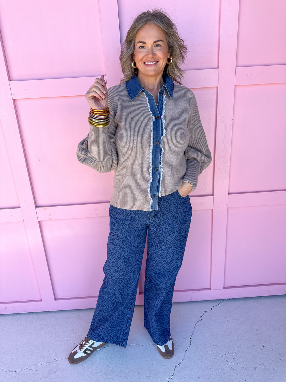 Jincy's Women's Boutique Thanksgiving & Fall Styles Plus Size Leopard Print Denim Jeans