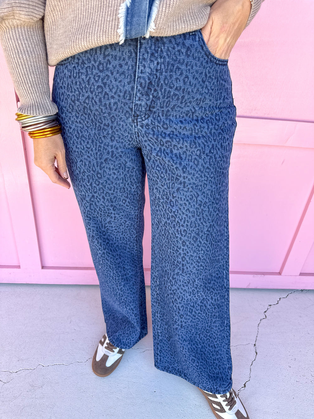 Jincy's Women's Boutique Thanksgiving & Fall Styles Plus Size Leopard Print Denim Jeans