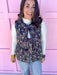 womens boutique vest floral pattern front ties quilted jincy's 