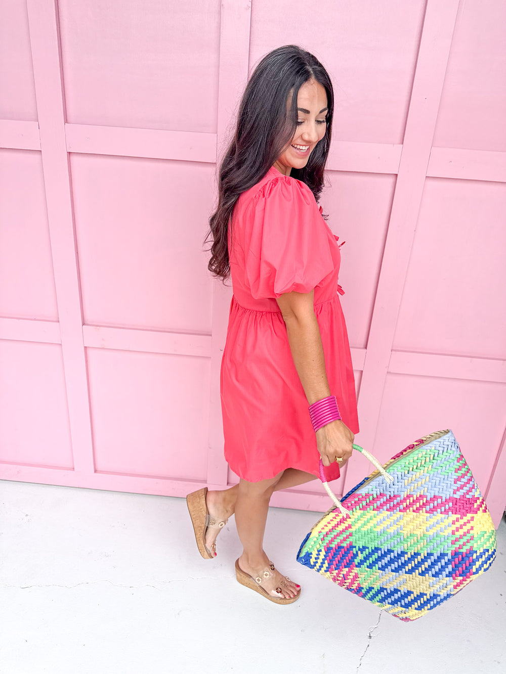 All Tied Up Dress - Coral