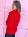 womens boutique double zipper mock neck red jincy's