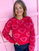Molly Bracken Katherine Knit Sweater red pink hearts angora womens boutique jincy's