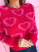 Molly Bracken Katherine Knit Sweater red pink hearts angora womens boutique jincy's