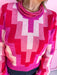 Molly Bracken Quinn Knit Sweater pinks red white womens boutique jincy's
