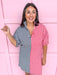 Jincy's Women's Boutique Adrienne Charlotte Pop Collar Top Red Black Seer Gingham Game Day Everyday Wear Plus Size