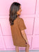 Jincy's Women's Boutique Autumn Edit Everyday Wear Fall Transition Styles Brown Mini Dress with Front Pockets  Jodifl G51180