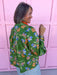 Jincy's Women's Boutique Autumn Edit Everyday Wear Fall Transition Styles Green Orange Blue Floral Print Long Sleeve Top Entro T28276