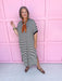 Jincy's Women's Boutique Every Stripe Midi Maxi Black & White Dress Everyday Wear Entro D30434