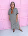 Jincy's Women's Boutique Every Stripe Midi Maxi Black & White Dress Everyday Wear Entro D30434