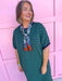 Jincy's Women's Boutique Every Stripe Midi Maxi Navy & green Dress Everyday Wear Entro D30434