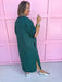 Jincy's Women's Boutique Every Stripe Midi Maxi Navy & green Dress Everyday Wear Entro D30434