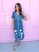 Jincy's Women's Boutique Fall Transition Styles Autumn Edit Denim Midi Maxi Dress With Ivory Appliqué Florals TCEC CD07280