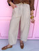 Jincy's Women's Boutique Fall Transition Styles Autumn Edit Pinstripe Barrel Leg Pants Elastic Waistband Everyday Wear In Feburary J3079P