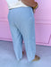 Jincy's Women's Boutique Fall Transition Styles Autumn Edit Pinstripe Barrel Leg Pants Elastic Waistband Everyday Wear In Feburary J3079P