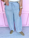 Jincy's Women's Boutique Fall Transition Styles Autumn Edit Pinstripe Barrel Leg Pants Elastic Waistband Everyday Wear In Feburary J3079P