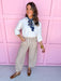 Jincy's Women's Boutique Fall Transition Styles Everyday Wear Autumn Edit Classic Twist Collared Button Up Top with Drawstring Jodifl B13560