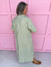 Jincy's Women's Boutique Fall Transition Styles Everyday Wear Autumn Edit Olive Tent Style Gingham Midi Maxi Dress Entro D31501