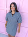 Jincy's Women's Boutique Game Day Adrienne Charlotte Dress Black Seer Gingham Mini Dress Plus Size
