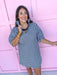 Jincy's Women's Boutique Game Day Adrienne Charlotte Dress Black Seer Gingham Mini Dress Plus Size