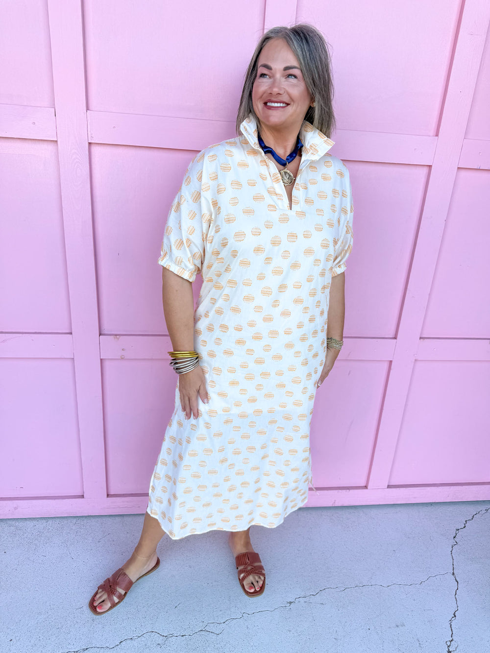 Jincy's Women's Boutique Game Day Adrienne Midi Maxi Dress Blakely Honey Drops Everyday Wear Adrienne 35715