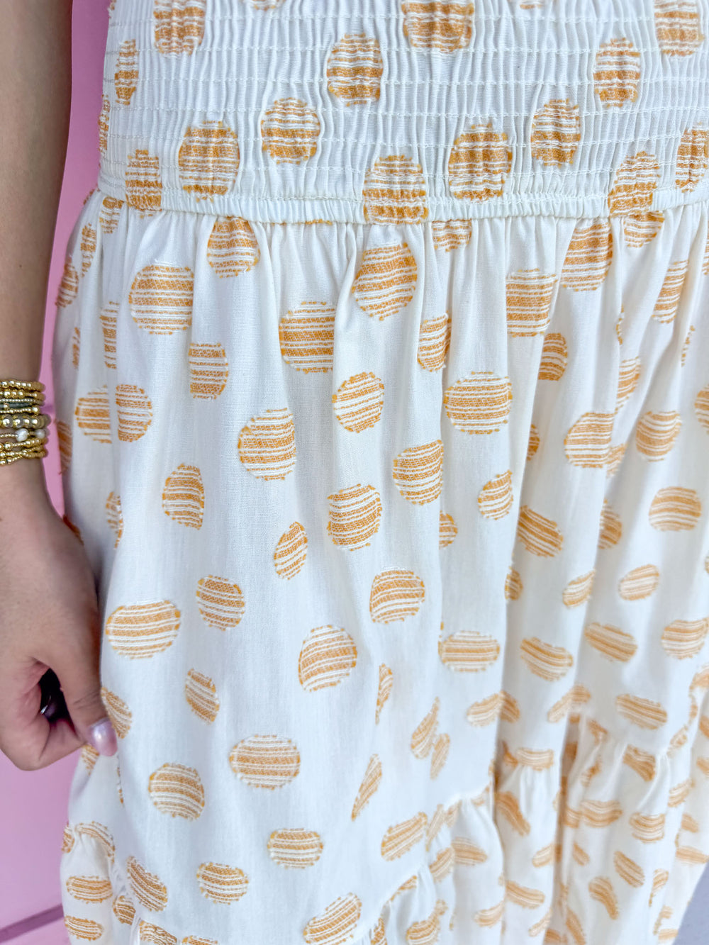 Jincy's Women's Boutique Game Day Adrienne Midi Maxi Skirt Honey Drops Elastic Waist Everyday Wear Adrienne 8136527