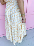 Jincy's Women's Boutique Game Day Adrienne Midi Maxi Skirt Honey Drops Elastic Waist Everyday Wear Adrienne 8136527