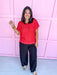 Jincy's Women's Boutique Game Day Black Elastic Waist Jogger Style Balloon Pants Everyday Wear Entro P33245
